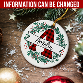 Personalized Christmas Ornaments with Name Monogram Initial Letter Christmas Ceramic Ornament Xmas Tree Decoration Gifts